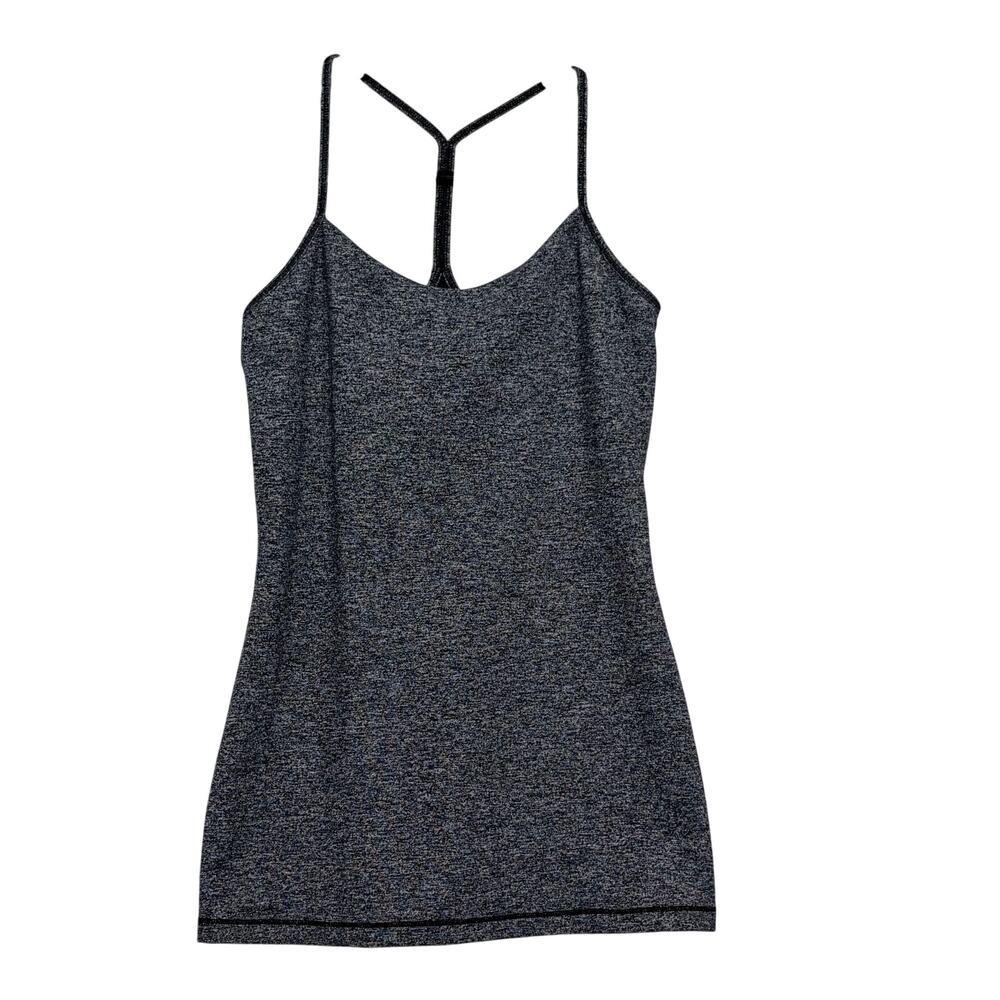 Lululemon Y-Back Tank Top Gray Space Dye Athletic Size 6